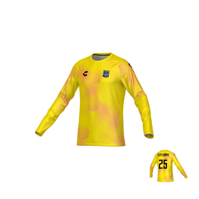 828 Yellow Home Goalkeeper Long Sleeve Jersey for Men (Required)